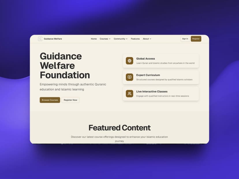 Guidance Welfare Foundation - Non-profit website design showcasing charitable work and community impact
