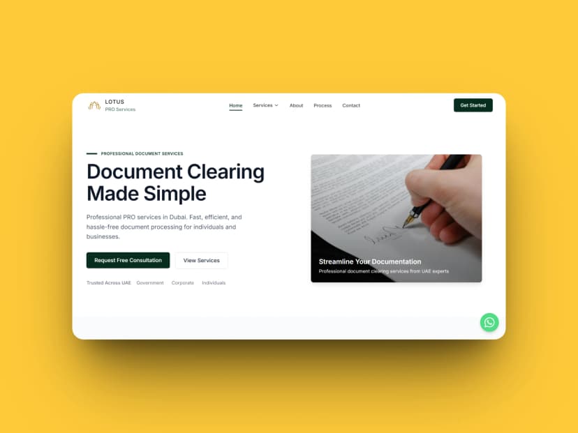 Lotus Pro Services - Professional services website design for consultants and business advisors