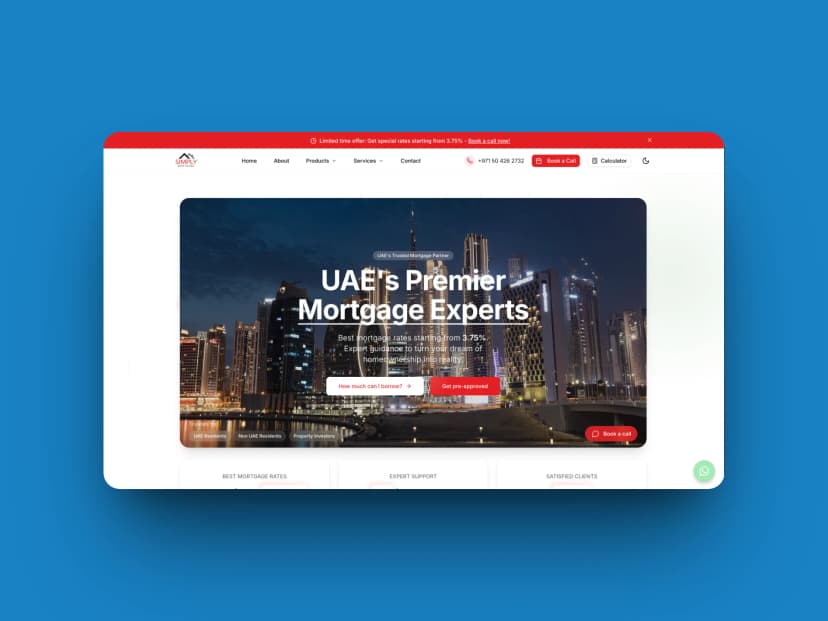 Simply Mortgage - Financial services website design with trust indicators and lead generation forms